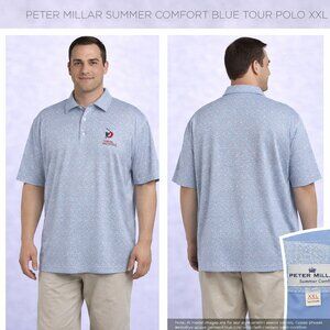 Peter Millar Summer Comfort Blue Tour Polo XXL
